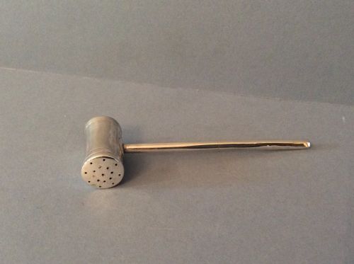ANTIQUE SOLID SILVER 'GAVEL' PEPPER OR POUNCE POT SAMPSON MORDAN - ADDITIONAL PHOTO 3