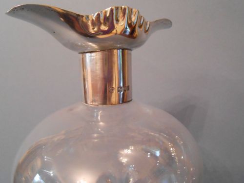 ELEGANT EDWARDIAN SOLID SILVERRIMMED DECANTER 1901 - ADDITIONAL PHOTO 3