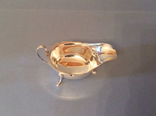 ANTIQUE SOLID SILVER SAUCE AND GRAVY BOAT - ADDITIONAL PHOTO 1