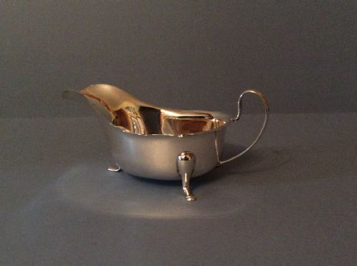 ANTIQUE SOLID SILVER SAUCE AND GRAVY BOAT - ADDITIONAL PHOTO 3