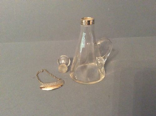 ANTIQUE SILVER WHISKY NOGGIN AND LABEL - ADDITIONAL PHOTO 2