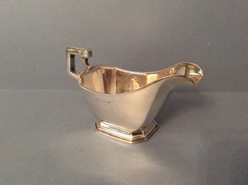 ANTIQUE SOLID SILVER ART DECO SAUCE AND GRAVY BOAT - ADDITIONAL PHOTO 2