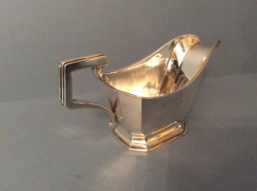 ANTIQUE SOLID SILVER ART DECO SAUCE AND GRAVY BOAT - ADDITIONAL PHOTO 3