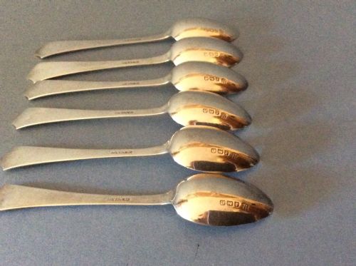 SET OF ANTIQUE SOLID SILVER TEASPOONS - ADDITIONAL PHOTO 2