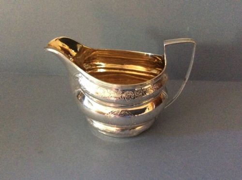 antique georgian solid silver cream jug - CATEGORY: ANTIQUE SILVER - DATED GEORGIAN