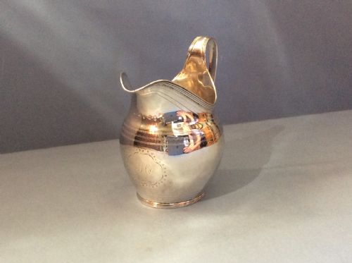 ANTIQUE SOLID SILVER GEORGIAN CREAM JUG 1799 - ADDITIONAL PHOTO 4