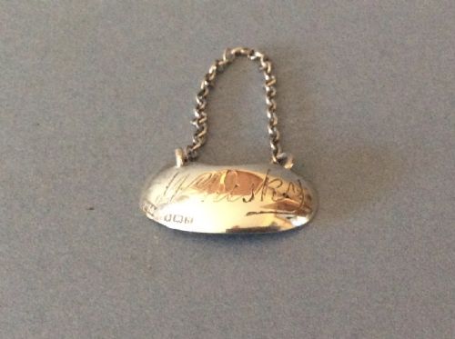 ANTIQUE EDWARDIAN SOLID SILVER RIMMED WHISKY NOGGIN LABEL - ADDITIONAL PHOTO 4