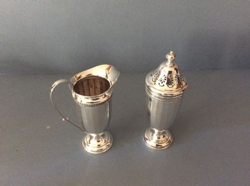 ELEGANT ANTIQUE SOLID SILVER SUGAR CREAM SET - ADDITIONAL PHOTO 1