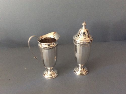 ELEGANT ANTIQUE SOLID SILVER SUGAR CREAM SET - ADDITIONAL PHOTO 4