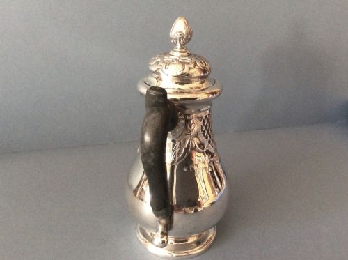 ANTIQUE EDWARDIAN SOLID SILVER HOT WATER JUG - ADDITIONAL PHOTO 5