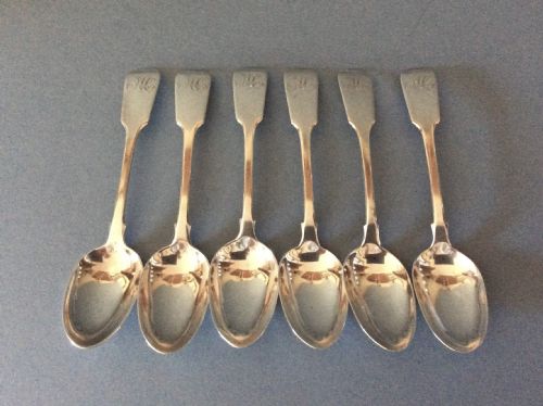 SET OF SIX ANTIQUE VICTORIAN YORK SILVER TEASPOONS - ADDITIONAL PHOTO 3