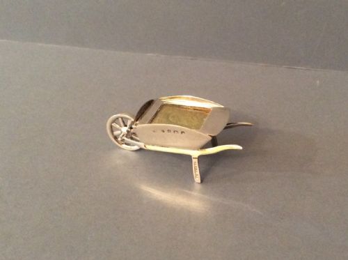 antique edwardian solid silver wheelbarrow stamp box case - CATEGORY: ANTIQUE SILVER - DATED EDWARDIAN
