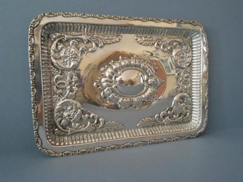 ANTIQUE SOLID SILVER DRESSING TABLE TRAY 1911 - ADDITIONAL PHOTO 1