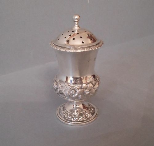 ANTIQUE SOLID SILVER GEORGIAN POUNCE POT 1821 - ADDITIONAL PHOTO 1