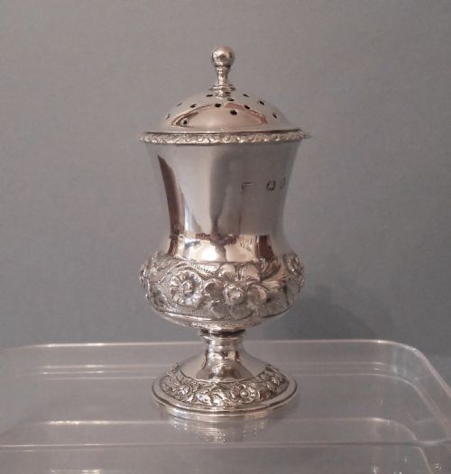 ANTIQUE SOLID SILVER GEORGIAN POUNCE POT 1821 - ADDITIONAL PHOTO 3