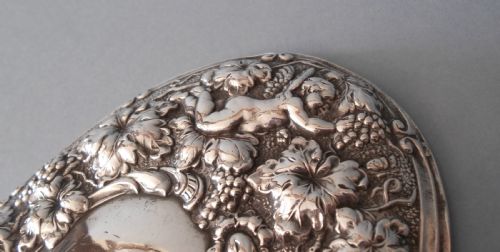 ANTIQUE SOLID SILVER HAND MIRROR 1902 - ADDITIONAL PHOTO 3
