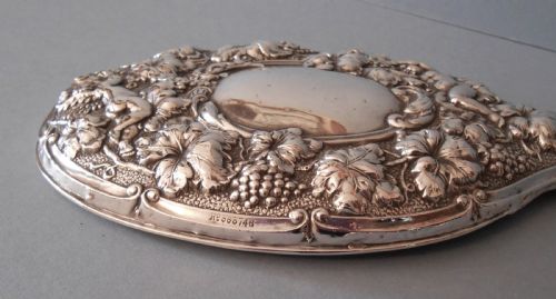 ANTIQUE SOLID SILVER HAND MIRROR 1902 - ADDITIONAL PHOTO 7