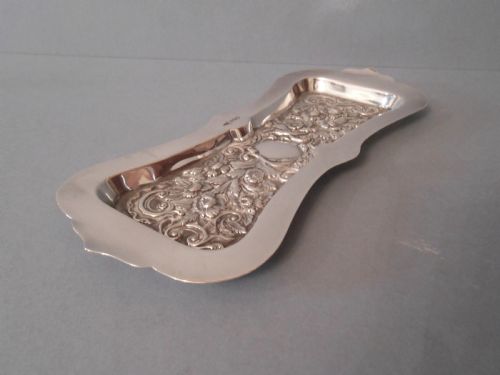 excellent heavy solid silver pen tray 1900 - CATEGORY: ANTIQUE SILVER - DATED VICTORIAN