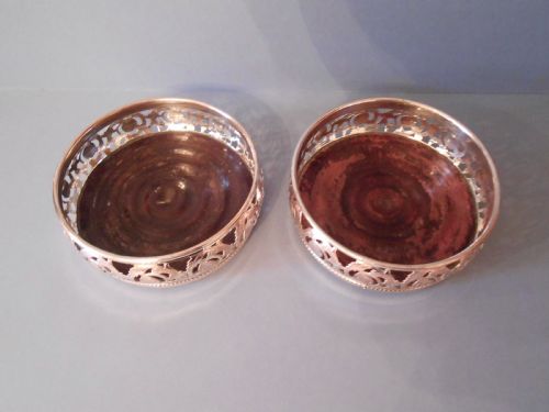 EXCELLENT PAIR OF ANTIQUE SILVER PLATED WINE COASTERS - ADDITIONAL PHOTO 4