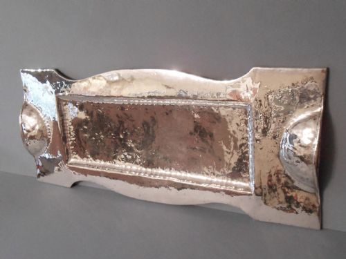 large stylised arts crafts silver plated tray - CATEGORY: ANTIQUE SILVER - DATED 1930