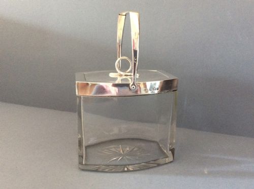antique art deco solid silver lidded biscuit boxbarrel - CATEGORY: ANTIQUE SILVER - DATED 1910