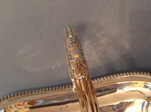 ANTIQUE SOLID SILVER GEORGIAN BREAD BASKET - ADDITIONAL PHOTO 3