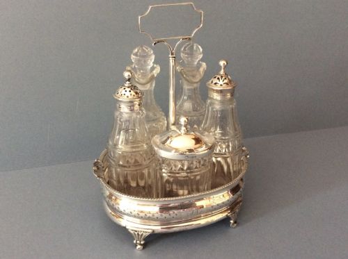 ANTIQUE GEORGE III SOLID SILVER CRUET SET - ADDITIONAL PHOTO 2