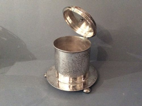 ANTIQUE EDWARDIAN SILVER PLATED BISCUIT BOXBARREL - ADDITIONAL PHOTO 1