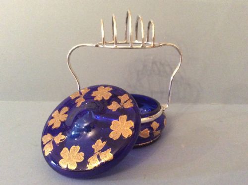 ANTIQUE SILVER TOAST RACK WITH GLASS MARMALADE JAR - ADDITIONAL PHOTO 3