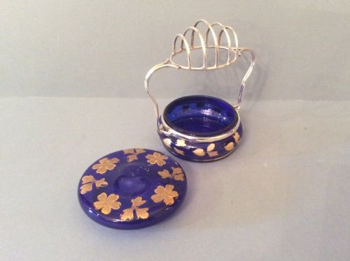 ANTIQUE SILVER TOAST RACK WITH GLASS MARMALADE JAR - ADDITIONAL PHOTO 4