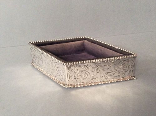 ANTIQUE VICTORIAN SILVER JEWELLERY TRAY COMYNS - ADDITIONAL PHOTO 1