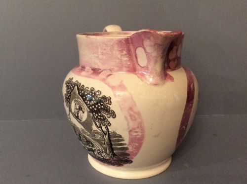 ANTIQUE 19TH CENTURY SUNDERLAND PINK LUSTRE JUG - ADDITIONAL PHOTO 2