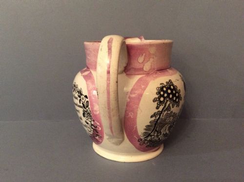 ANTIQUE 19TH CENTURY SUNDERLAND PINK LUSTRE JUG - ADDITIONAL PHOTO 3