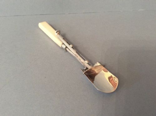 ANTIQUE GEORGIAN SILVER STILTON SCOOP WITH SLIDER PEMBERTON - ADDITIONAL PHOTO 4