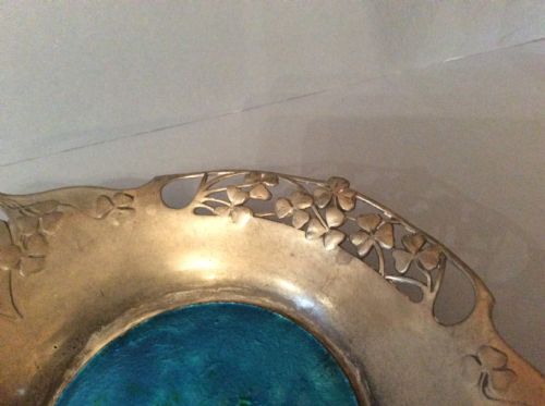 ANTIQUE LIBERTY ARCHIBALD KNOX PEWTER AND ENAMEL DISH - ADDITIONAL PHOTO 1
