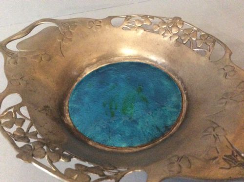 ANTIQUE LIBERTY ARCHIBALD KNOX PEWTER AND ENAMEL DISH - ADDITIONAL PHOTO 2