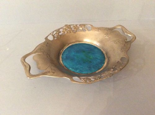 ANTIQUE LIBERTY ARCHIBALD KNOX PEWTER AND ENAMEL DISH - ADDITIONAL PHOTO 4
