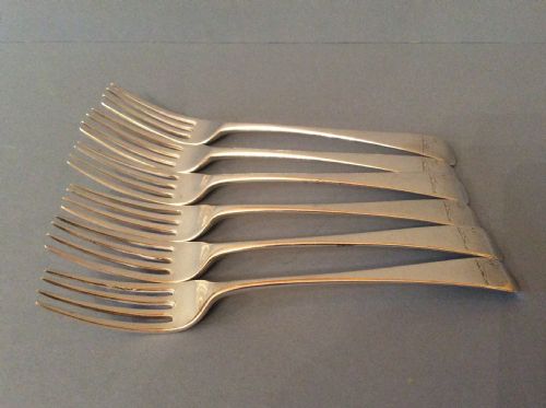 six antique georgian solid silver dinner forks bateman - CATEGORY: ANTIQUE SILVER - DATED GEORGIAN
