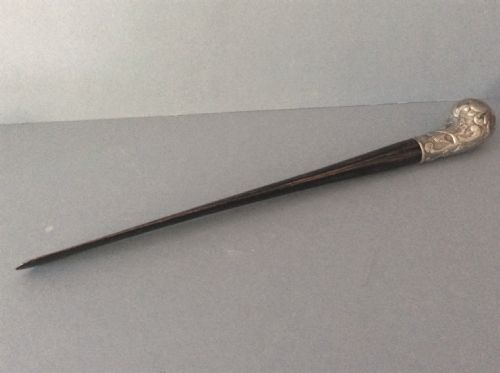ANTIQUE PEWTERHANDLED WOODEN PAGE TURNER - ADDITIONAL PHOTO 4