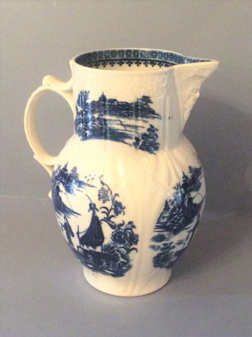 antique 18th century caughley leaf mask jug - CATEGORY: ANTIQUE JUGS - DATED 18TH CENTURY