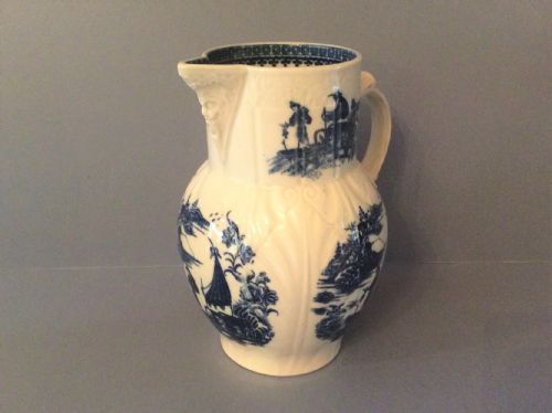 ANTIQUE 18TH CENTURY CAUGHLEY LEAF MASK JUG - ADDITIONAL PHOTO 2