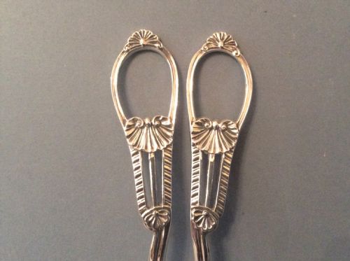 PAIR OF ANTIQUE VICTORIAN SOLID SILVER GRAPE SCISSORS - ADDITIONAL PHOTO 2