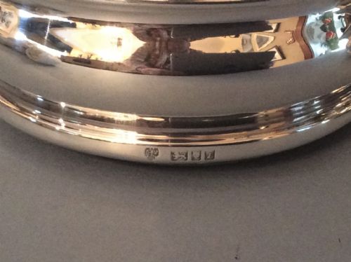 PAIR OF SOLID SILVER WINE BOTTLE COASTERS - ADDITIONAL PHOTO 2