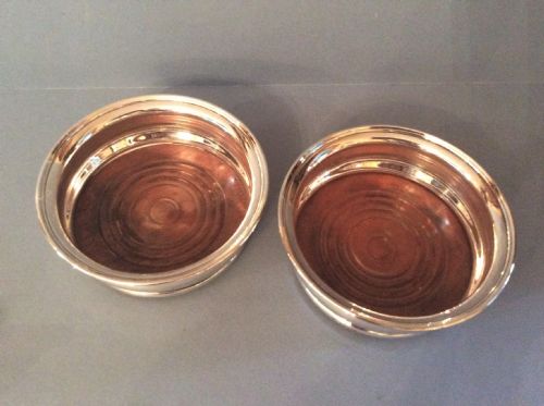 PAIR OF SOLID SILVER WINE BOTTLE COASTERS - ADDITIONAL PHOTO 5