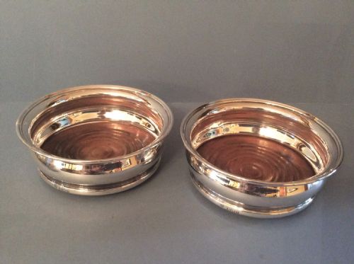 PAIR OF SOLID SILVER WINE BOTTLE COASTERS - ADDITIONAL PHOTO 6