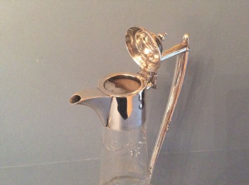 ANTIQUE VICTORIAN SOLID SILVER MOUNTED CLARET JUG - ADDITIONAL PHOTO 3