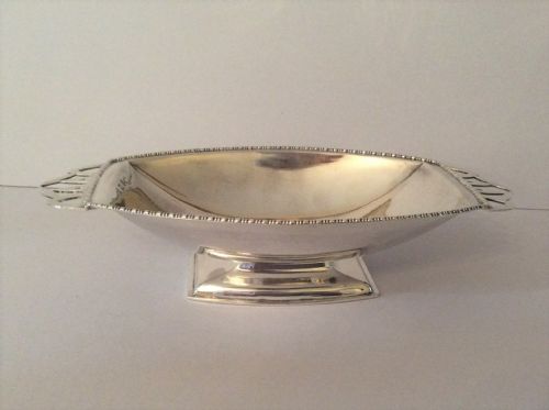 ANTIQUE SOLID SILVER ART DECO PEDESTAL TRAY - ADDITIONAL PHOTO 5