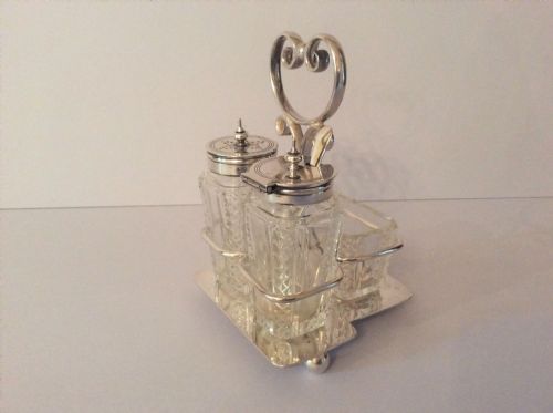 ANTIQUE EDWARDIAN SOLID SILVER CRUET SET - ADDITIONAL PHOTO 1