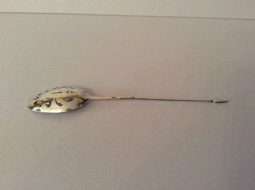 ANTIQUE GEORGIAN SOLID SILVER MOTE SPOON - ADDITIONAL PHOTO 2