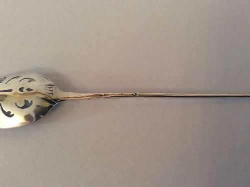 ANTIQUE GEORGIAN SOLID SILVER MOTE SPOON - ADDITIONAL PHOTO 3